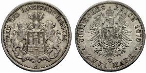 2 Mark Hamburg / Deutschland Silber 
