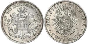 2 Mark Hamburg / Deutschland Silber 