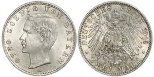 2 Mark Königreich Bayern (1806 - 1918) Silber Otto (Bayern)(1848 – 1916)