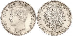 2 Mark Königreich Bayern (1806 - 1918) Silber Otto (Bayern)(1848 – 1916)