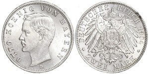 2 Mark Königreich Bayern (1806 - 1918) Silber Otto (Bayern)(1848 – 1916)