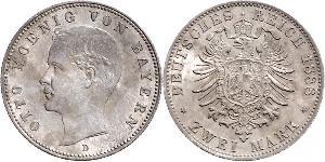 2 Mark Königreich Bayern (1806 - 1918) Silber Otto (Bayern)(1848 – 1916)