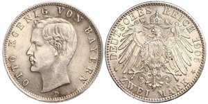 2 Mark Königreich Bayern (1806 - 1918) Silber Otto (Bayern)(1848 – 1916)