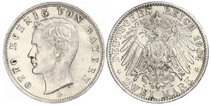 2 Mark Königreich Bayern (1806 - 1918) Silber Otto (Bayern)(1848 – 1916)