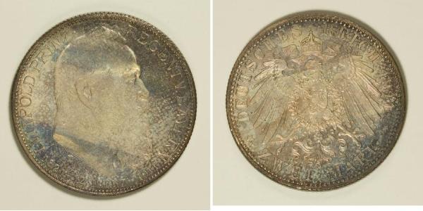 2 Mark Königreich Bayern (1806 - 1918) Silber Otto (Bayern)(1848 – 1916)