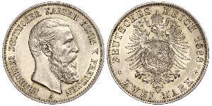 2 Mark Königreich Preußen (1701-1918) Silber Friedrich III. (Deutsches Reich) (1831-1888)