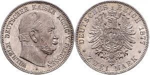 2 Mark Königreich Preußen (1701-1918) Silber Wilhelm I, German Emperor (1797-1888)