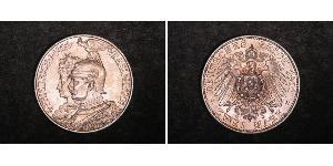 2 Mark Königreich Preußen (1701-1918) Silber Wilhelm II, German Emperor (1859-1941)