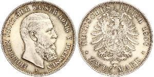 2 Mark Königreich Preußen (1701-1918) Silber Friedrich III. (Deutsches Reich) (1831-1888)