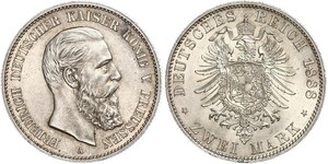 2 Mark Königreich Preußen (1701-1918) Silber Friedrich III. (Deutsches Reich) (1831-1888)