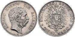 2 Mark Königreich Sachsen (1806 - 1918) Silber Albert (Sachsen)