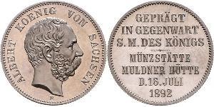 2 Mark Königreich Sachsen (1806 - 1918) Silber Albert (Sachsen)