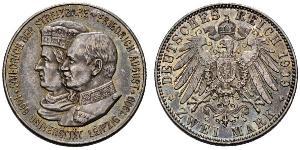 2 Mark Königreich Sachsen (1806 - 1918) Silber Friedrich August III. (Sachsen) (1865-1932)