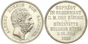 2 Mark Königreich Sachsen (1806 - 1918) Silber Albert (Sachsen)