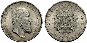 2 Mark Königreich Württemberg (1806-1918) Silber Karl (Württemberg)