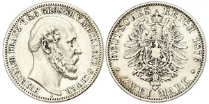 2 Mark Mecklenburg-Schwerin (1352-1918) Silber Friedrich Franz II. (Mecklenburg)