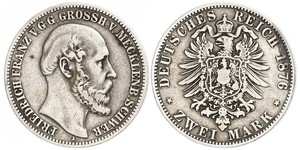 2 Mark Mecklenburg-Schwerin (1352-1918) Silber Friedrich Franz II. (Mecklenburg)