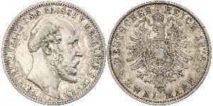 2 Mark Mecklenburg-Schwerin (1352-1918) Silber Friedrich Franz II. (Mecklenburg)