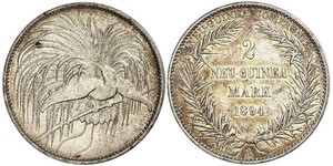 2 Mark Neuguinea Silber 