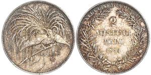 2 Mark Neuguinea Silber 