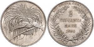 2 Mark Neuguinea Silber 