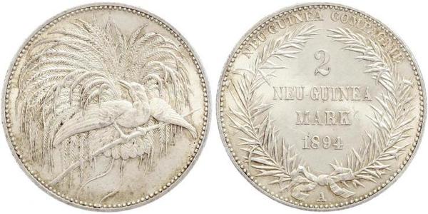 2 Mark Neuguinea Silber 