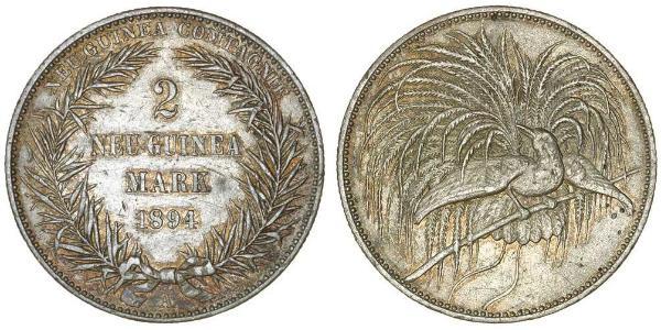 2 Mark Neuguinea Silber 