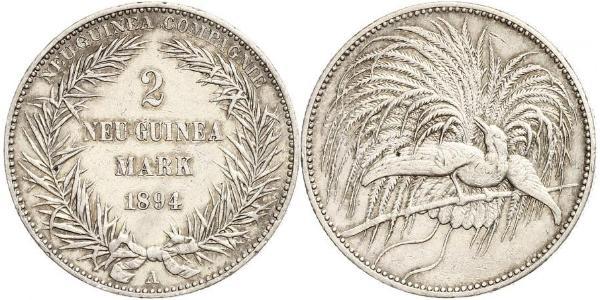 2 Mark Neuguinea Silber 
