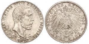 2 Mark Schwarzburg-Sondershausen (1599-1920) Silber 