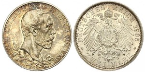 2 Mark Schwarzburg-Sondershausen (1599-1920) Silber 