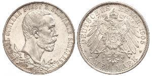 2 Mark Schwarzburg-Sondershausen (1599-1920) Silber 