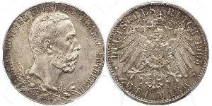 2 Mark Schwarzburg-Sondershausen (1599-1920) Silber 