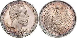 2 Mark Schwarzburg-Sondershausen (1599-1920) Silber 