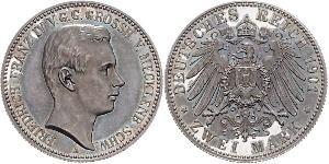 2 Mark Duchy of Mecklenburg-Schwerin (1352-1918) Silver Frederick Francis IV, Grand Duke of Mecklenburg (1882 - 1945)