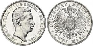 2 Mark Duchy of Mecklenburg-Schwerin (1352-1918) Silver Frederick Francis IV, Grand Duke of Mecklenburg (1882 - 1945)