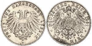 2 Mark Free City of Lübeck Silver 