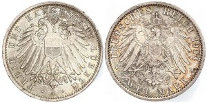 2 Mark Free City of Lübeck Silver 