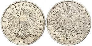 2 Mark Free City of Lübeck Silver 