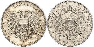 2 Mark Free City of Lübeck Silver 