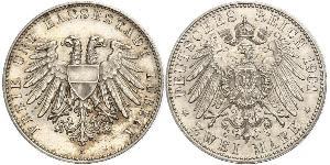 2 Mark Free City of Lübeck Silver 