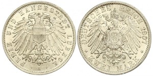 2 Mark Free City of Lübeck Silver 