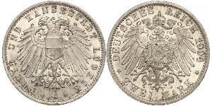 2 Mark Free City of Lübeck Silver 