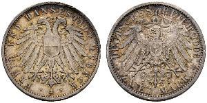 2 Mark Free City of Lübeck Silver 