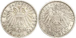 2 Mark Free City of Lübeck Silver 