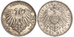 2 Mark Free City of Lübeck Silver 