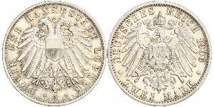 2 Mark Free City of Lübeck Silver 