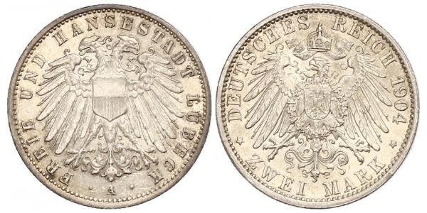 2 Mark Free City of Lübeck Silver 