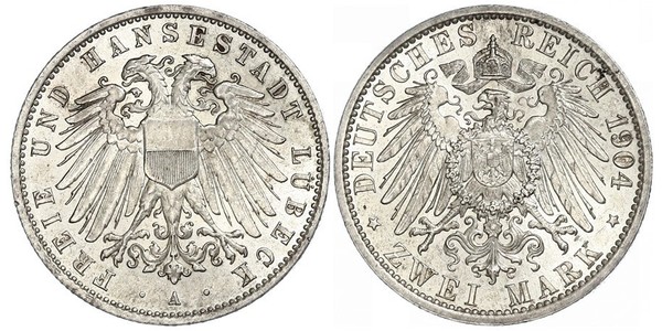 2 Mark Free City of Lübeck Silver 