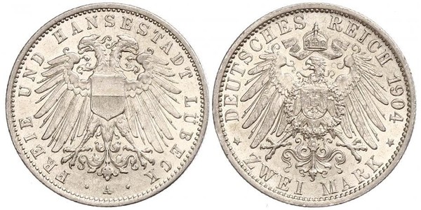 2 Mark Free City of Lübeck Silver 