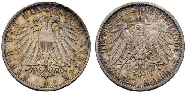 2 Mark Free City of Lübeck Silver 